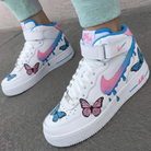 Blue Pink Butterflies Custom Air Force 1-shecustomize
