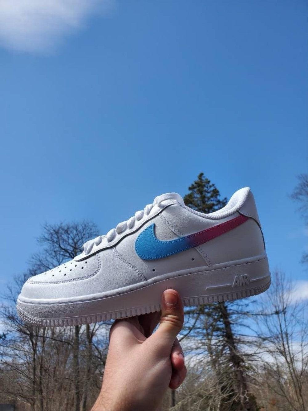 Blue Pink Custom Air Force 1-shecustomize