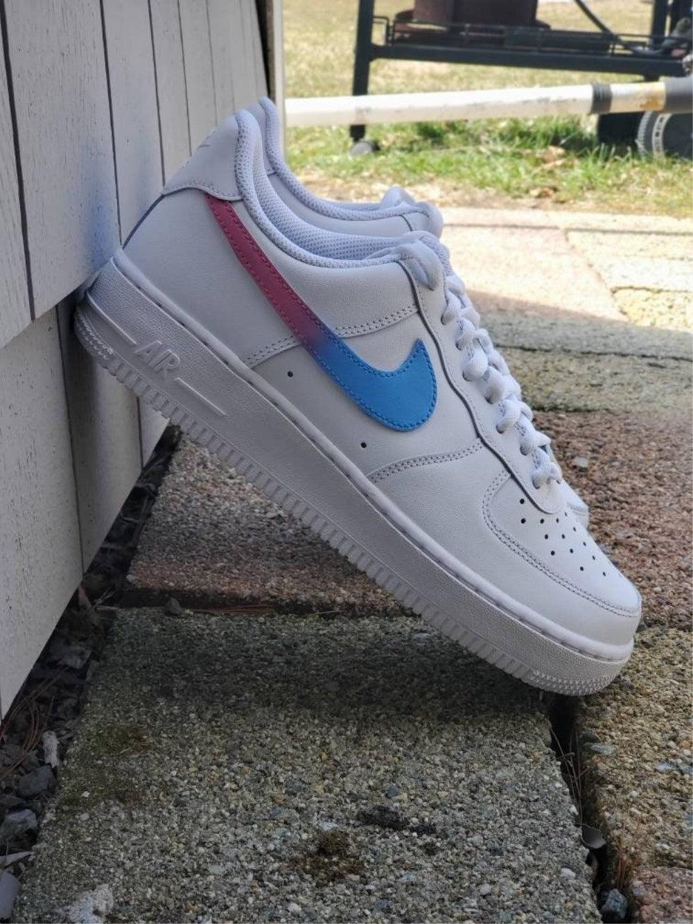 Blue Pink Custom Air Force 1-shecustomize