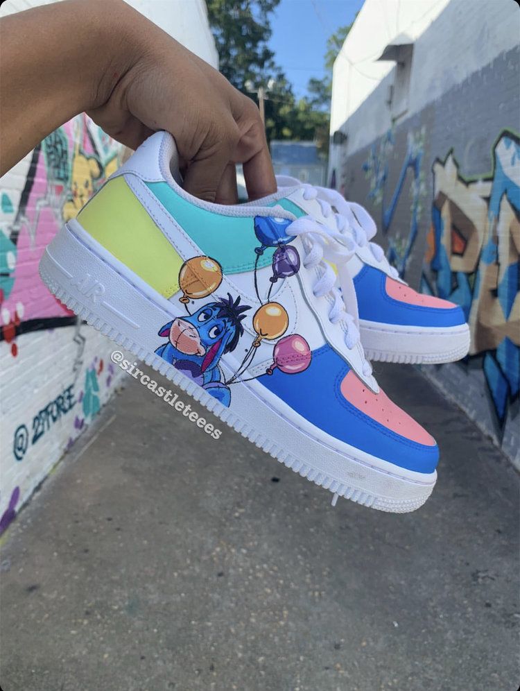 Blue Pink Eeyore Custom Air Force 1-shecustomize