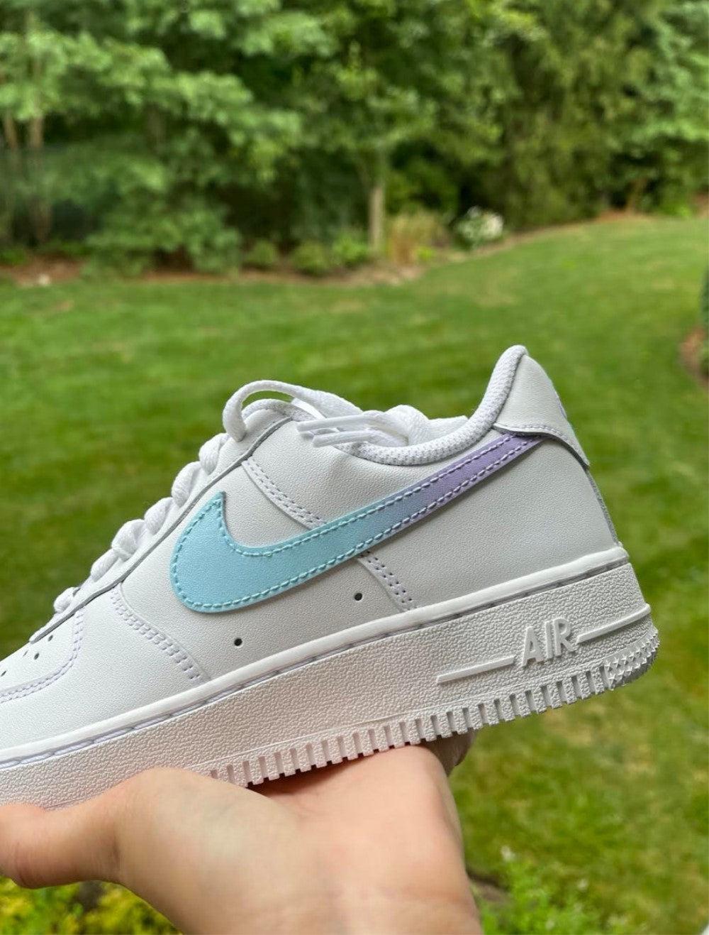 Blue Purple Gradient Custom Air Force 1-shecustomize