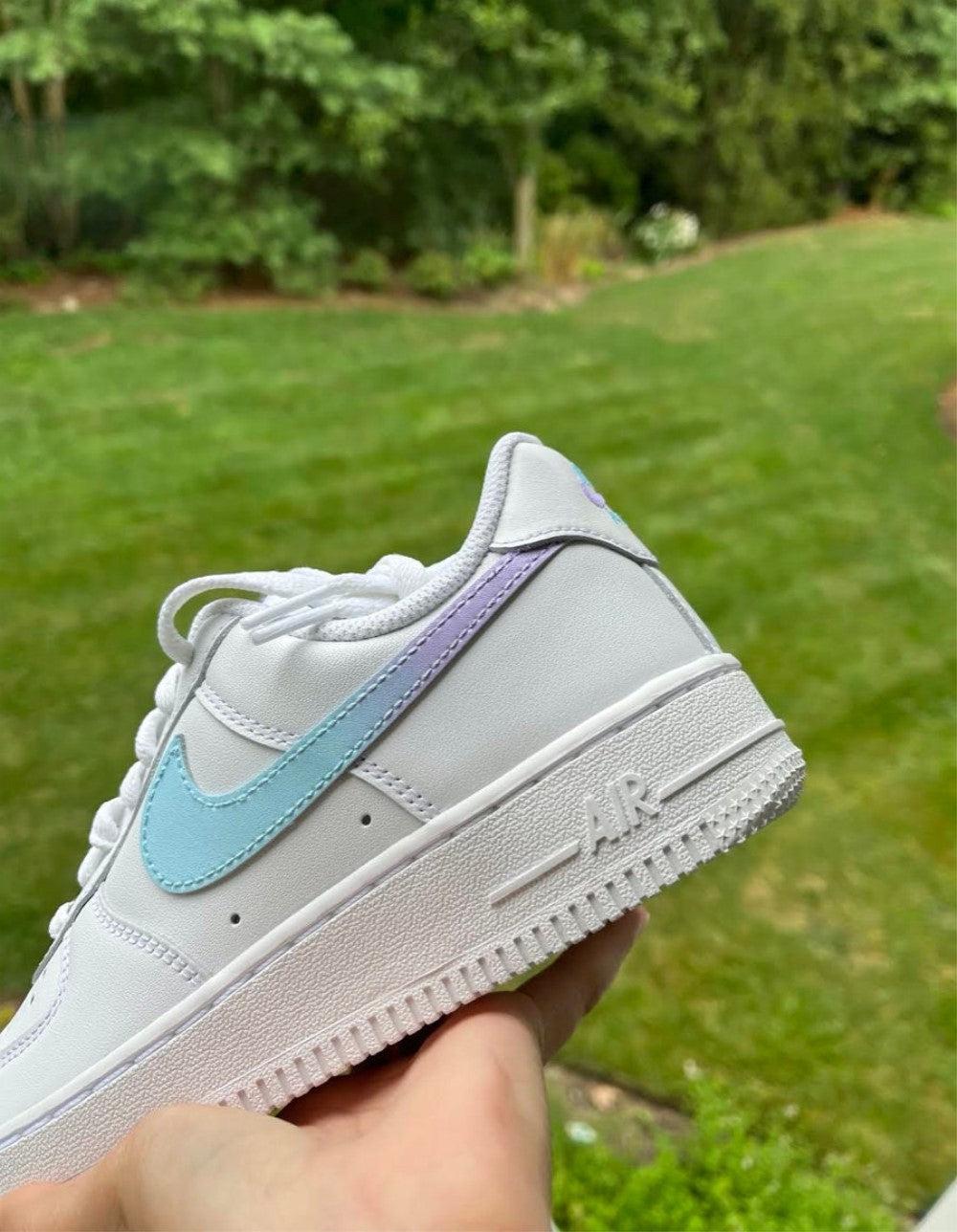 Blue Purple Gradient Custom Air Force 1-shecustomize