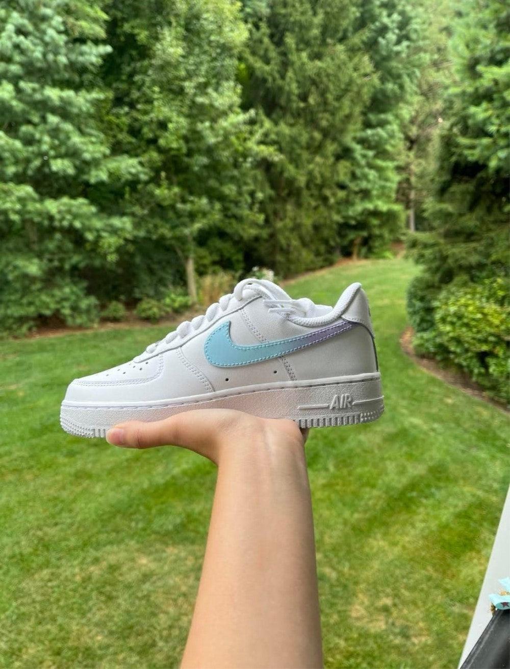 Blue Purple Gradient Custom Air Force 1-shecustomize