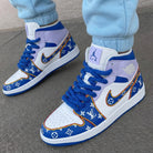 Blue Purple LV Print Custom Air Jordan 1-shecustomize