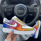 Blue Purple Red Orange Yellow Comic Style Gold Laces Custom Air Force 1-shecustomize