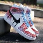 Blue Red Spider Web Custom Air Jordan 1-shecustomize
