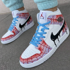 Blue Red Spider Web Custom Air Jordan 1-shecustomize