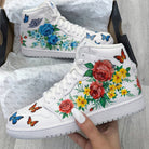 Blue Red Yellow Floral Butterflies Custom Air Jordan 1-shecustomize