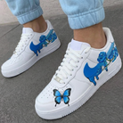 Blue Rose and Butterfly Custom Air Force 1-shecustomize