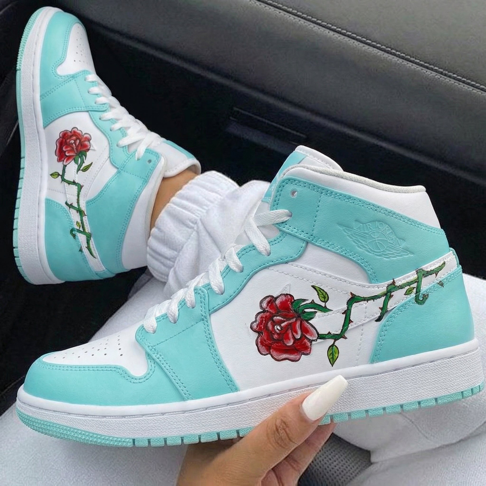 Blue Rose Custom Air Jordan 1-shecustomize