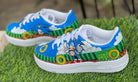 Blue Sonic - themed Custom Air Force 1-shecustomize