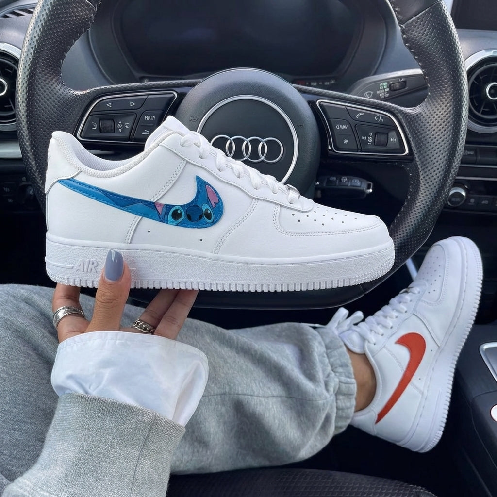 Blue Stitch Custom Air Force 1-shecustomize