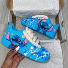 Blue Stitch - themed Splatter Custom Air Force 1-shecustomize