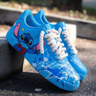 Blue Stitch - themed Splatter Custom Air Force 1-shecustomize