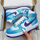 Blue Teal Purple Splatter Custom Air Force 1-shecustomize