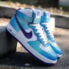 Blue Teal Purple Splatter Custom Air Force 1-shecustomize