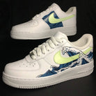 Blue Wave and Lime Green Swoosh Custom Air Force 1-shecustomize