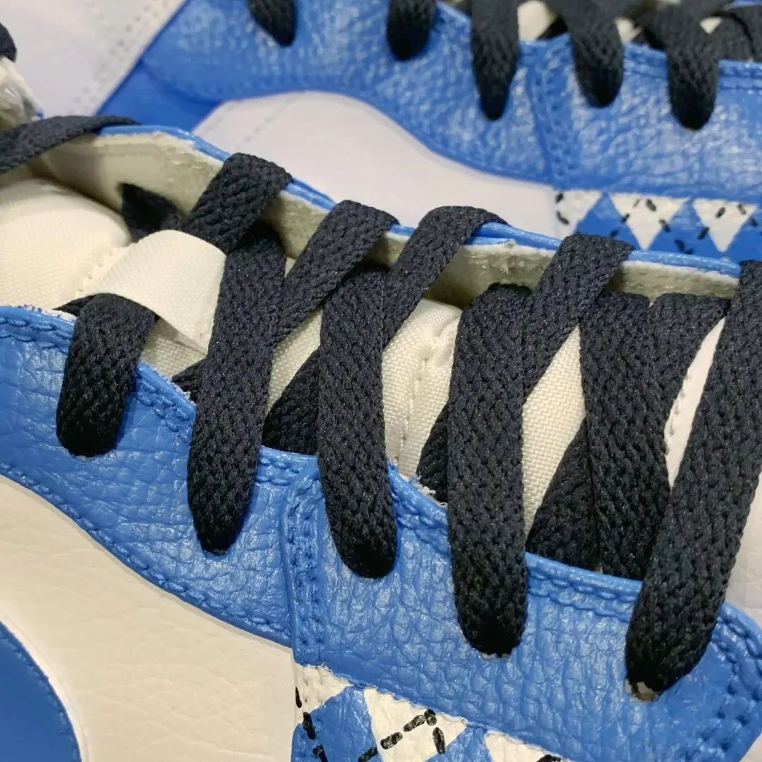 Blue White Argyle Custom Air Jordan 1-shecustomize