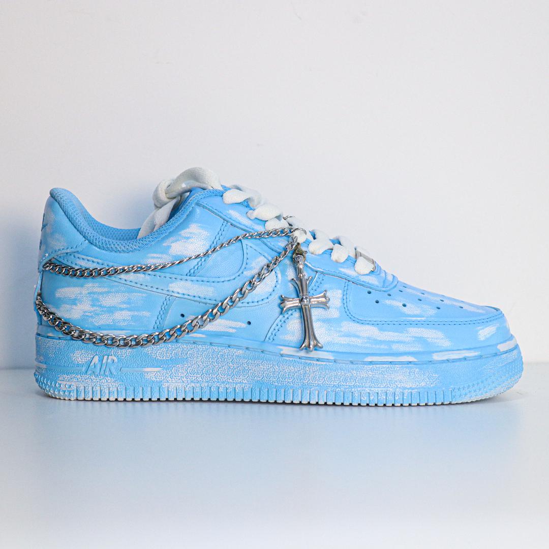 Blue White Cross Custom Air Force 1-shecustomize