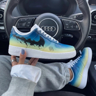 Blue Yellow Black Gradient Scratch Custom Air Force 1-shecustomize