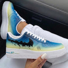 Blue Yellow Black Gradient Scratch Custom Air Force 1-shecustomize