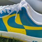 Blue and Yellow Custom Air Force 1’s-shecustomize