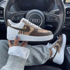 Brown Beige Plaid Custom Air Force 1-shecustomize