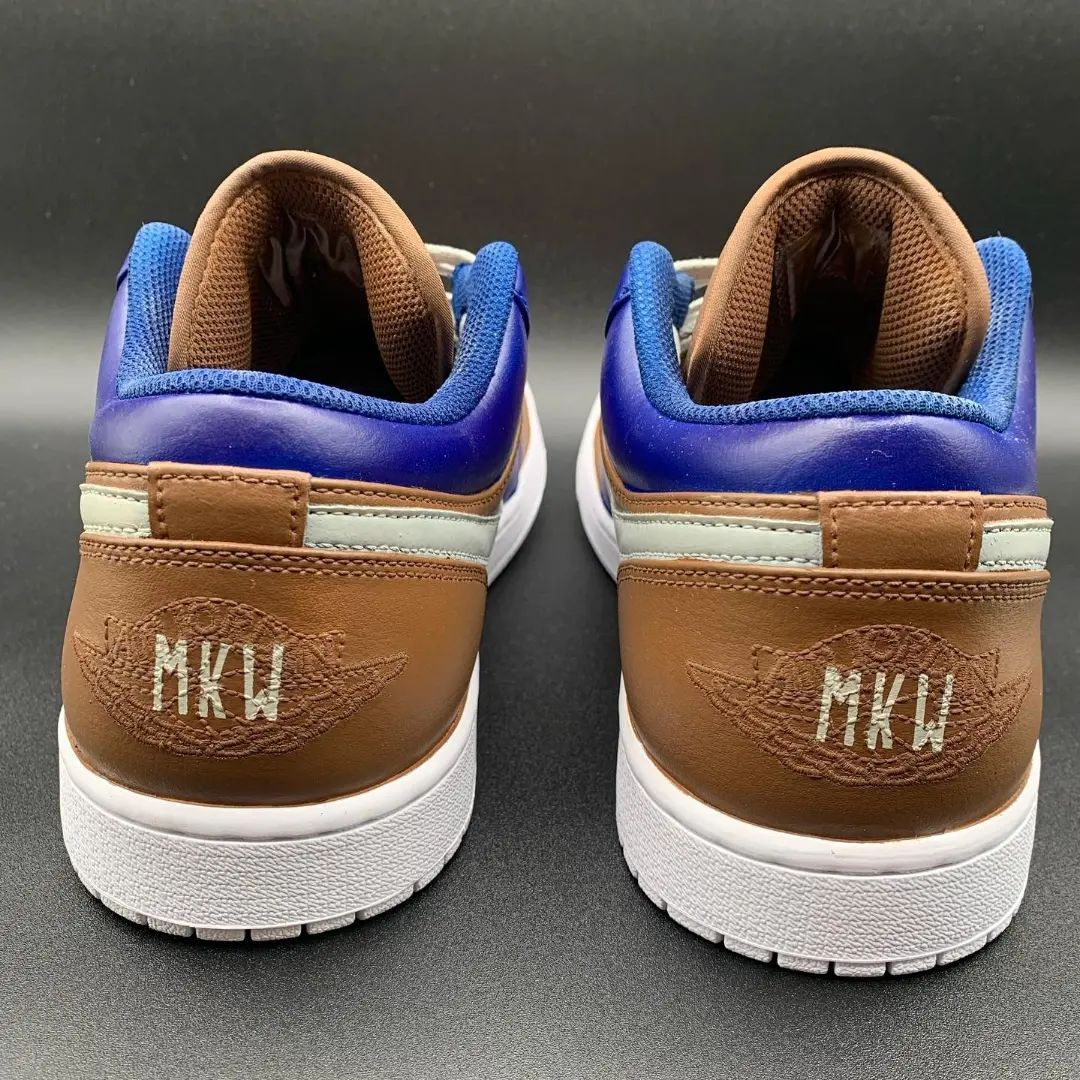 Brown Blue Custom Air Jordan 1-shecustomize