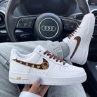 Brown Gold Bear Heart Custom Air Force 1-shecustomize