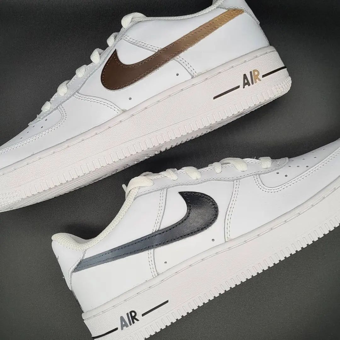 Brown Grey Custom Air Force 1-shecustomize