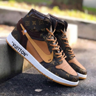 Brown LV Pattern Custom Air Jordan 1 Travis Scott-shecustomize