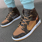 Brown LV Pattern Custom Air Jordan 1 Travis Scott-shecustomize