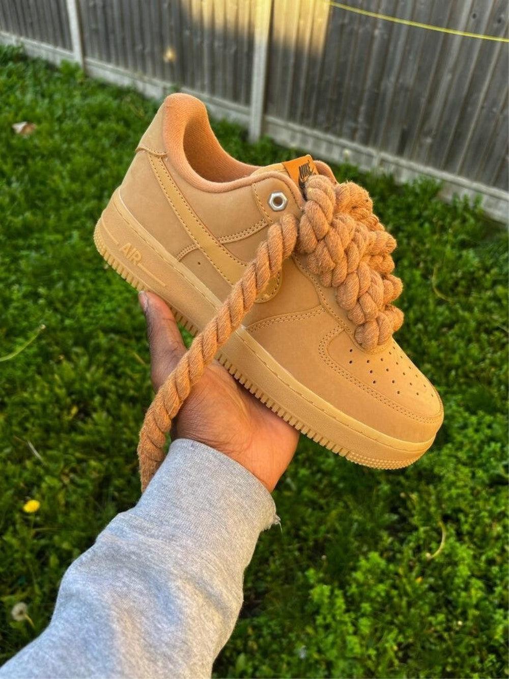 Brown Rope Lace Custom Air Force 1-shecustomize