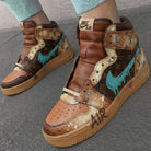 Brown Tan Teal LV Pattern Custom Air Force 1-shecustomize