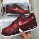 Burgundy Red Splatter Custom Air Force 1-shecustomize