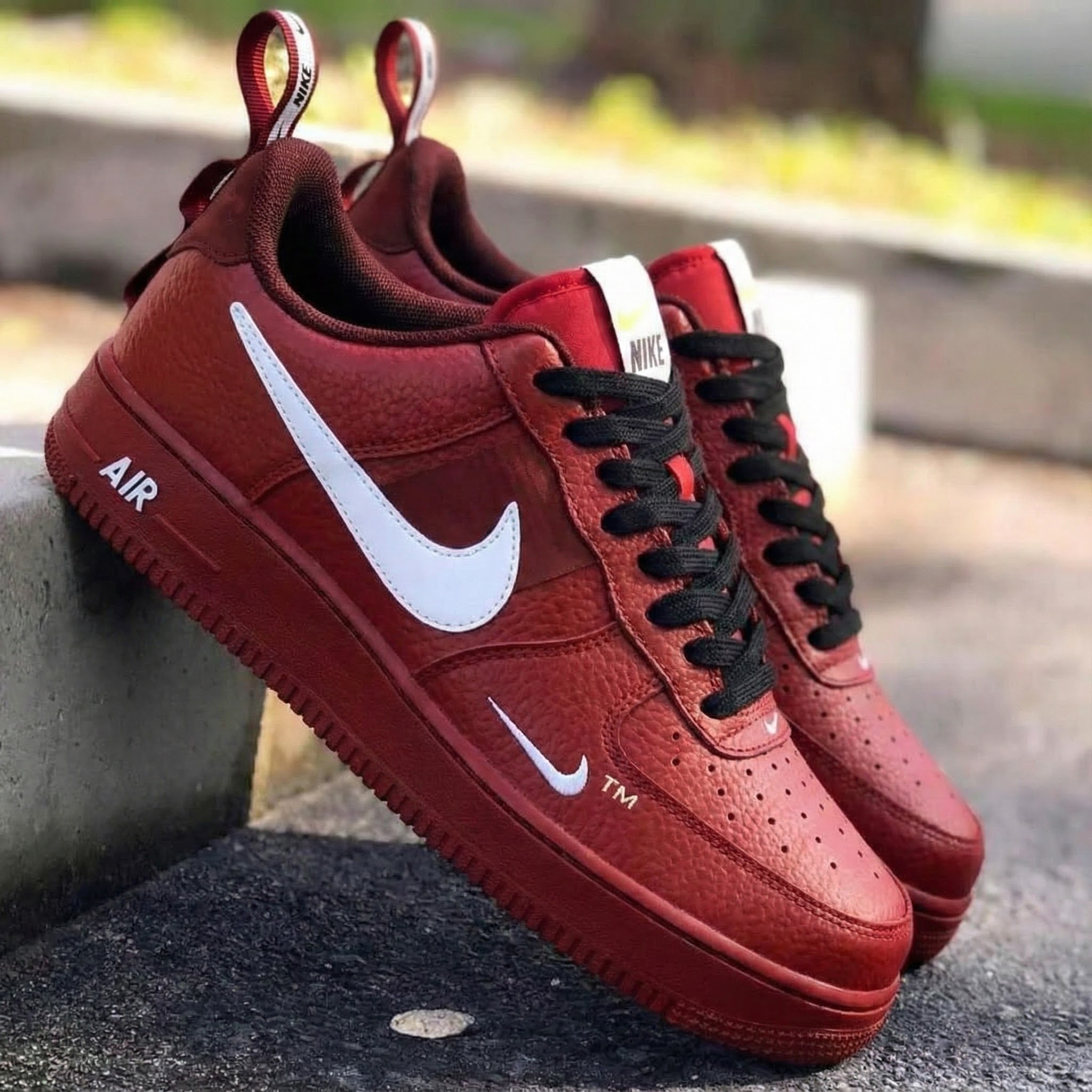 Burgundy White Custom Air Force 1-shecustomize