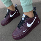 Burgundy White Custom Air Force 1-shecustomize