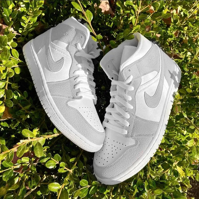 Custom Jordans Grey White