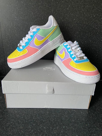 colourful air force 1s