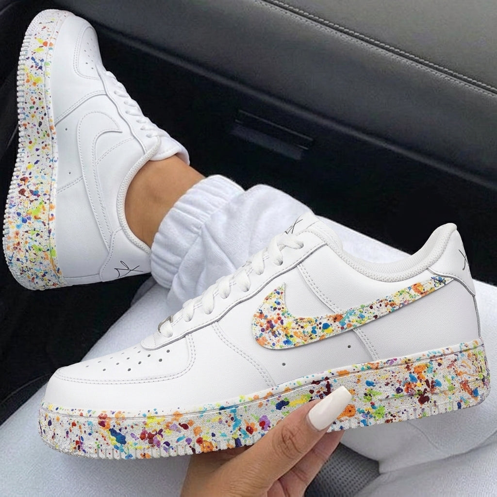 Colorful Paint Splatter Custom Air Force 1-shecustomize