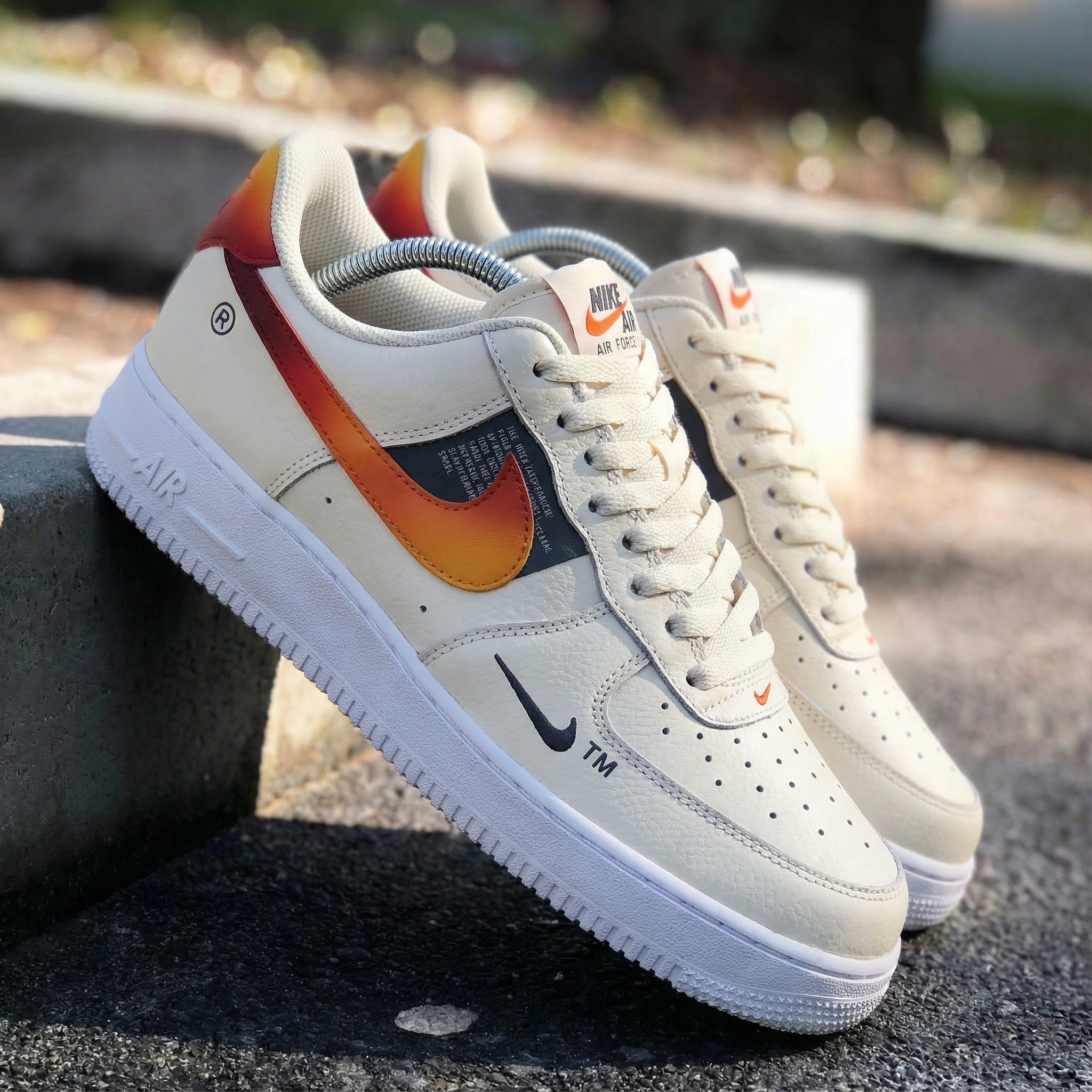 Cream Orange Ombre Custom Air Force 1-shecustomize