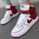 Crimson White Custom Air Force 1-shecustomize