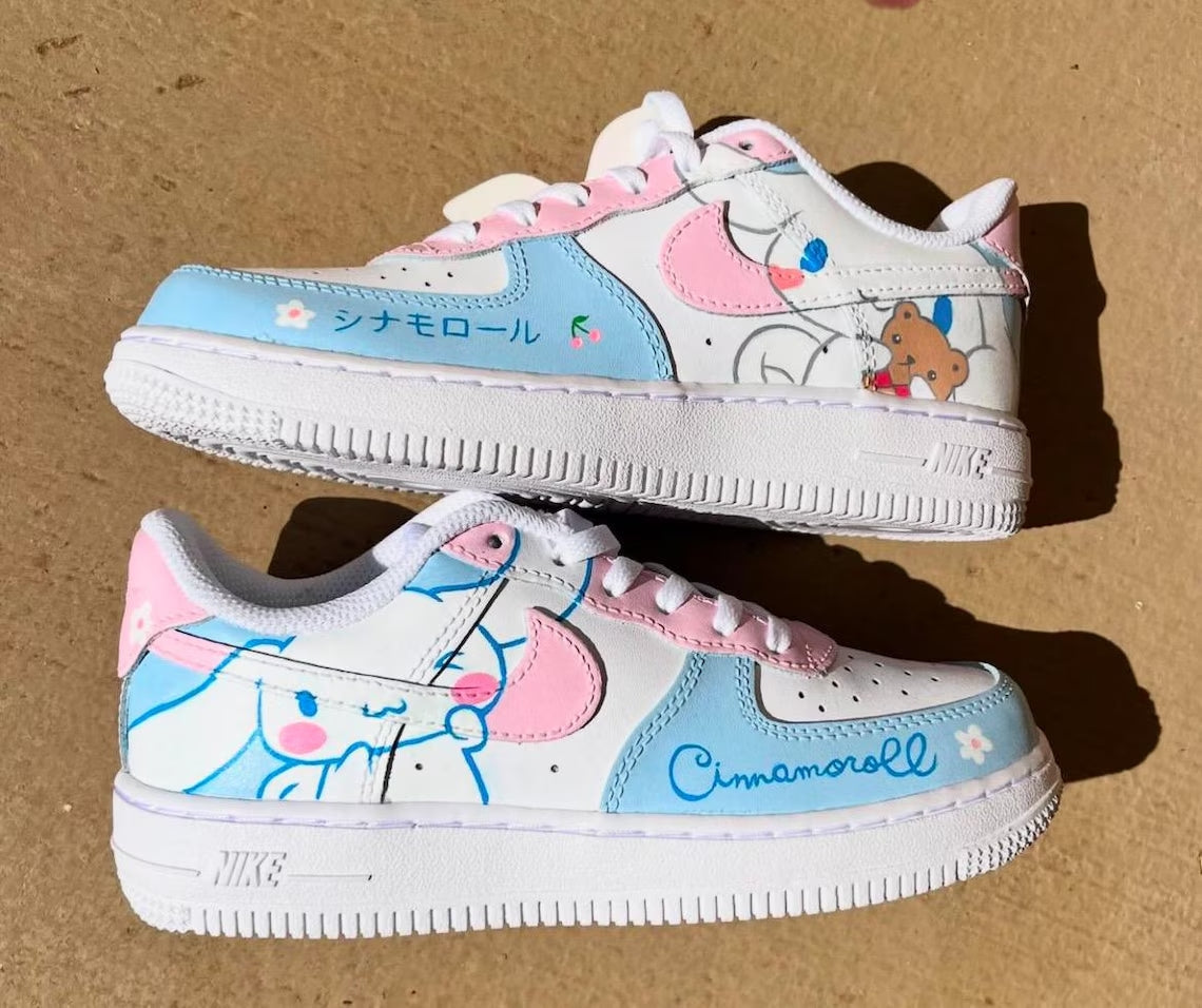 Custom Air Force 1 Baby Blue Pink Cinnamoroll Cartoon