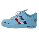 Custom Air Force 1 Baby Blue With Ferrari Logo And Stripes-shecustomize