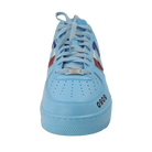 Custom Air Force 1 Baby Blue With Ferrari Logo And Stripes-shecustomize