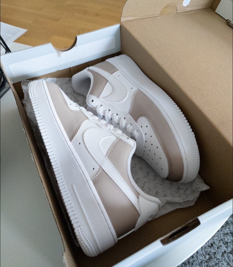 Custom Air Force 1 Beige White-shecustomize