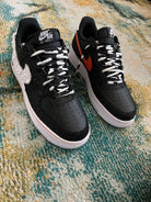 Custom Air Force 1 Black Glitter Pearl Embellishment-shecustomize