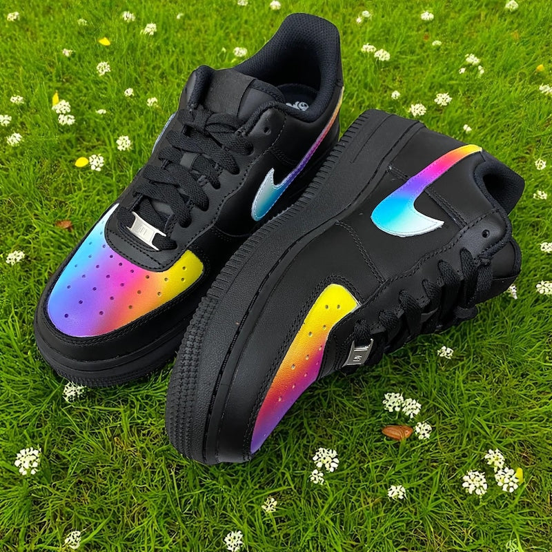 Custom Air Force 1 Black Rainbow