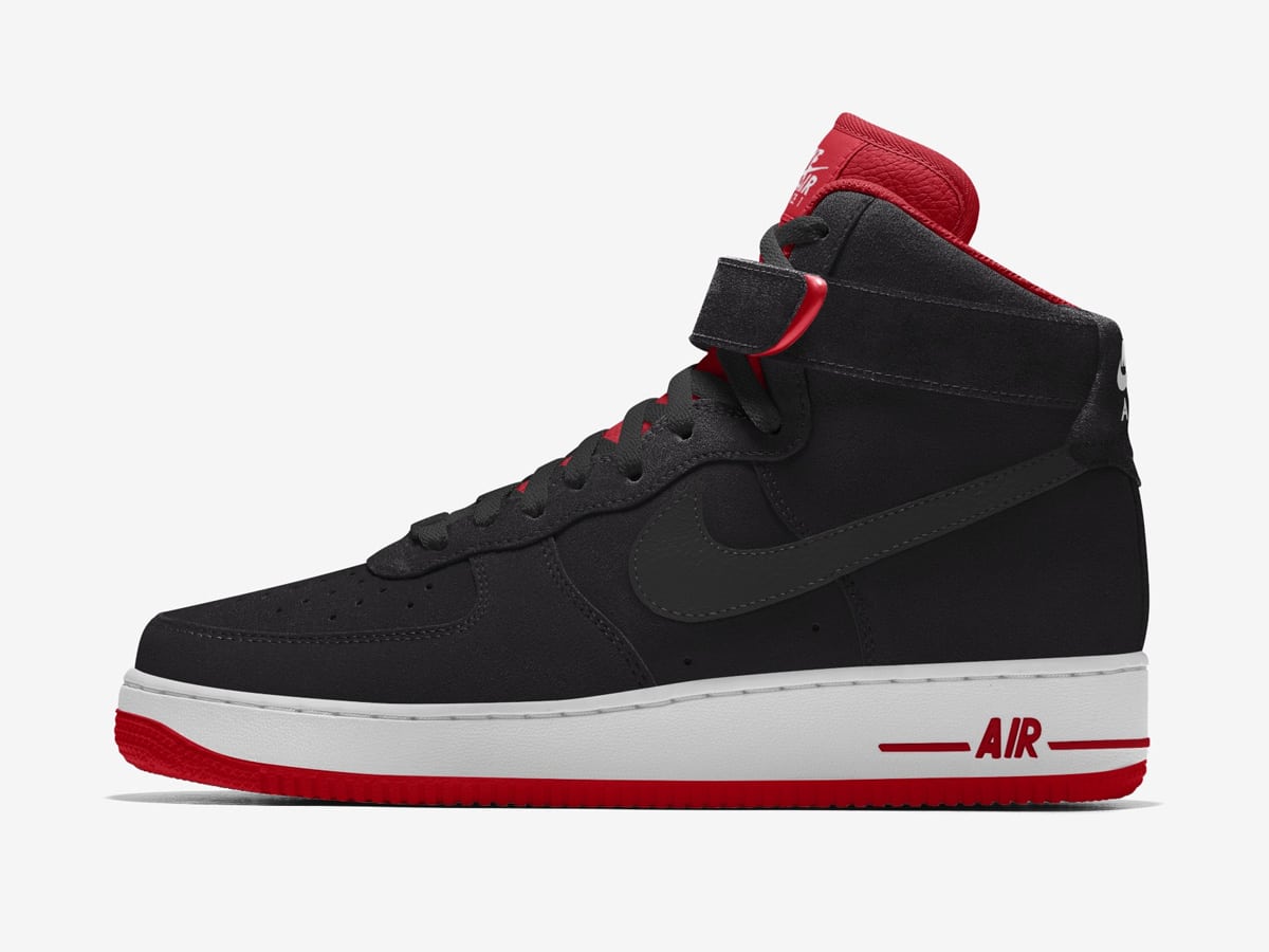 Custom Air Force 1 Black Red-shecustomize