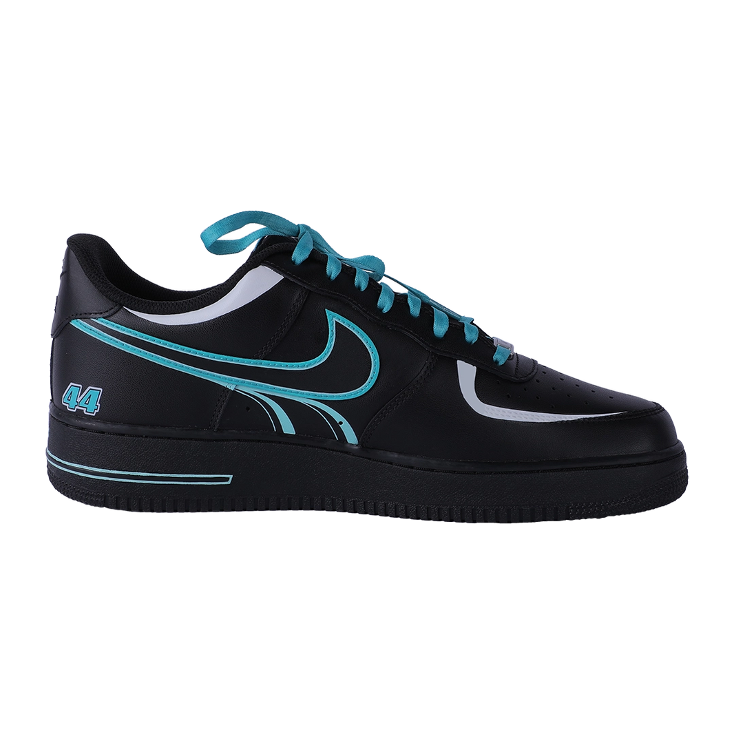 Custom Air Force 1 Black Teal Human-shaped cartoon pattern-shecustomize